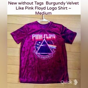 COOL Crushed Burgundy Velvet Pink Floyd Dark Side of the Moon Shirt Medium